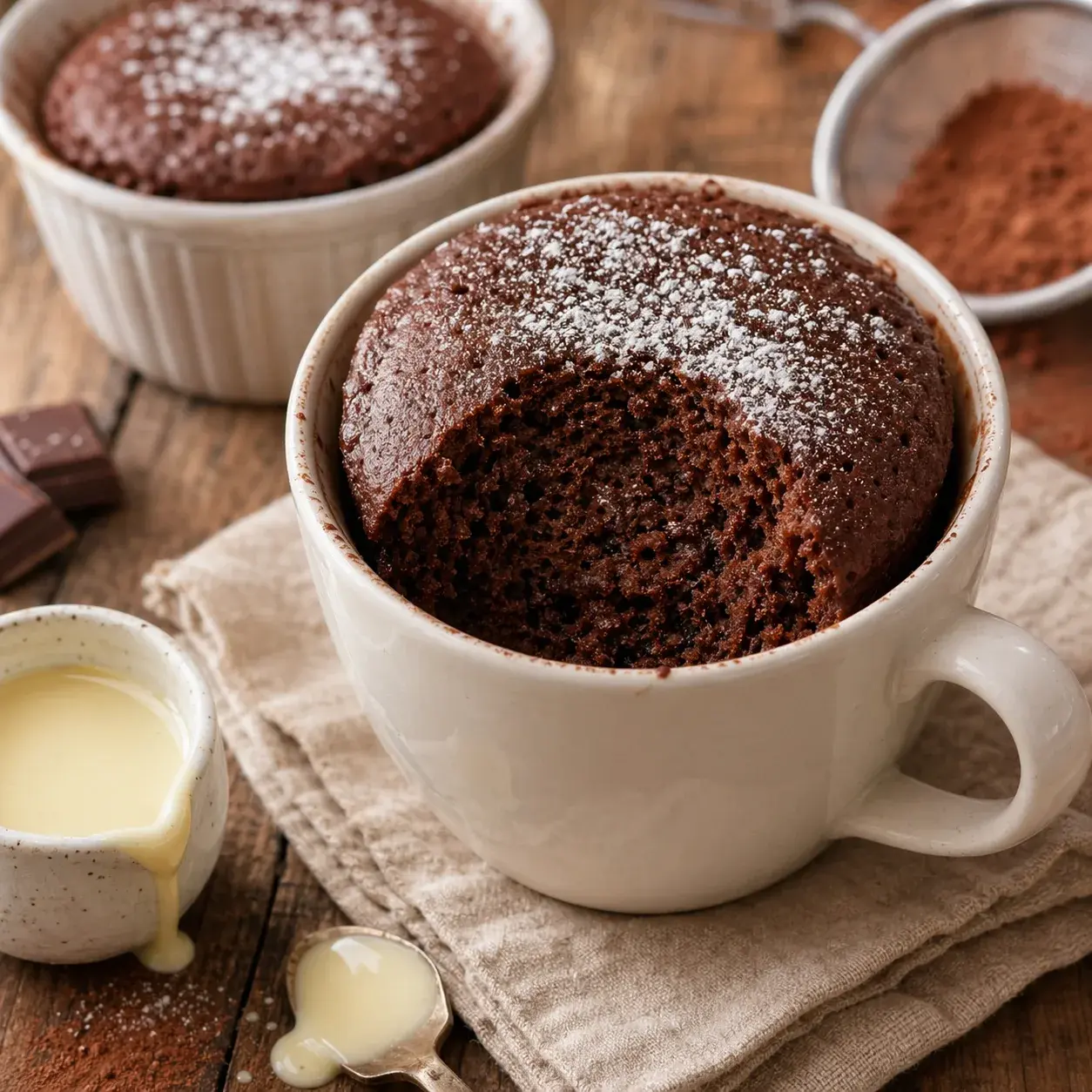 Шоколадный кекс в микроволновке